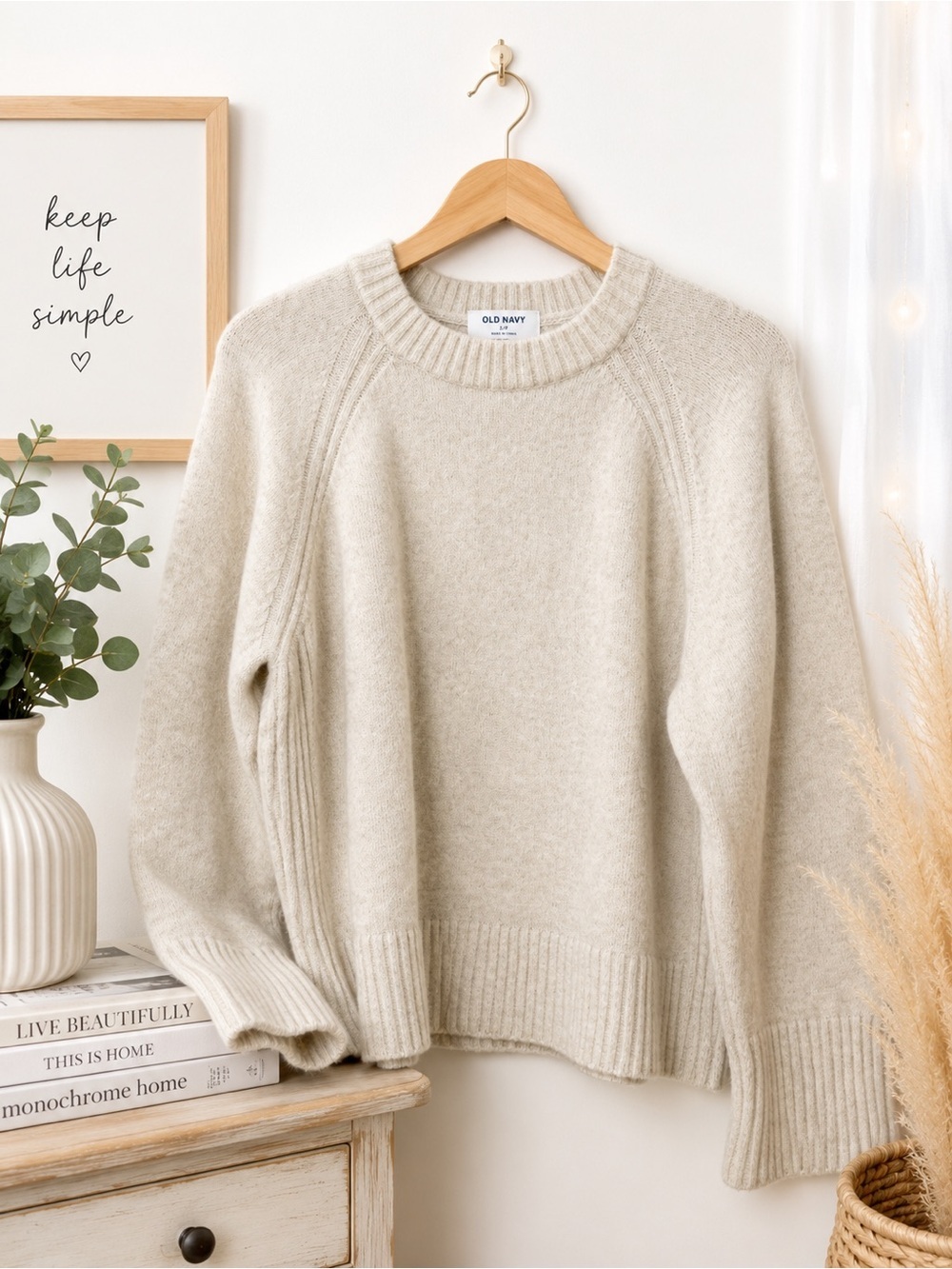 Old Navy Soft Cream Crewneck Sweater